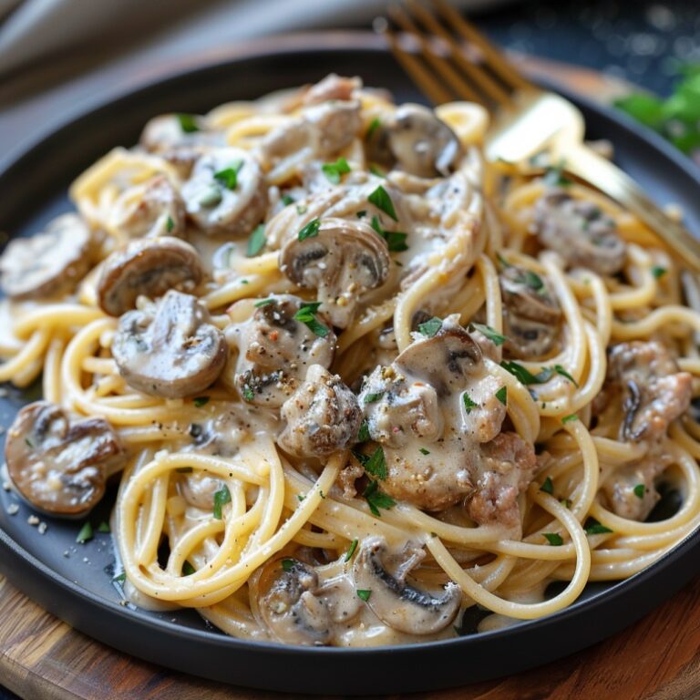 Creamy italian sausage mushroom pasta