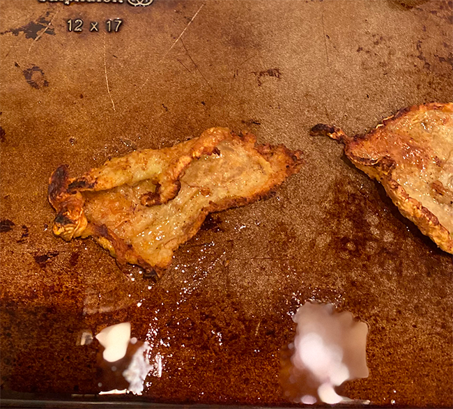 broiled chicken skin