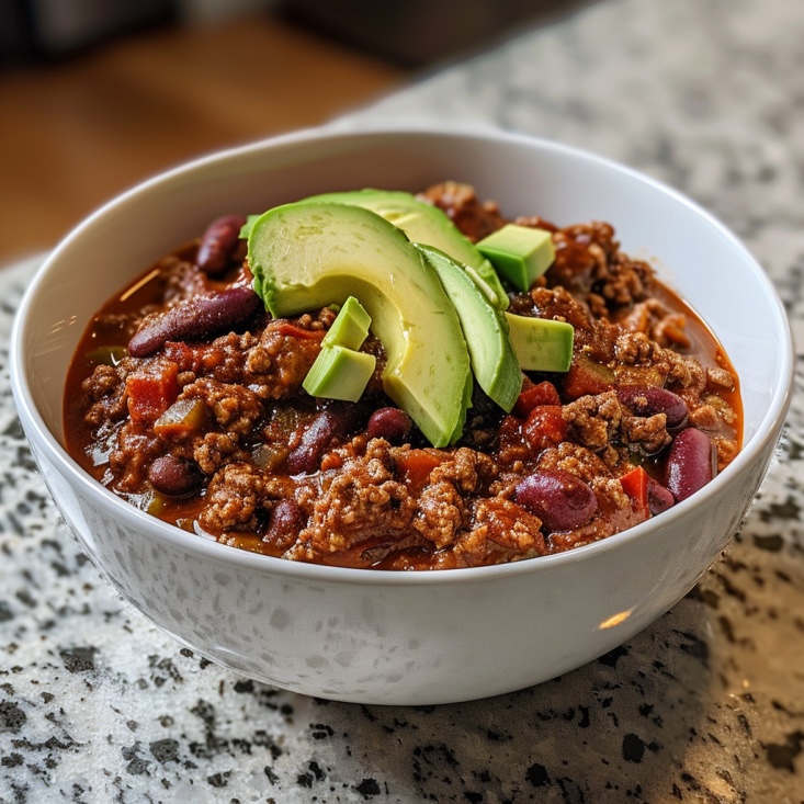 chili with avocado